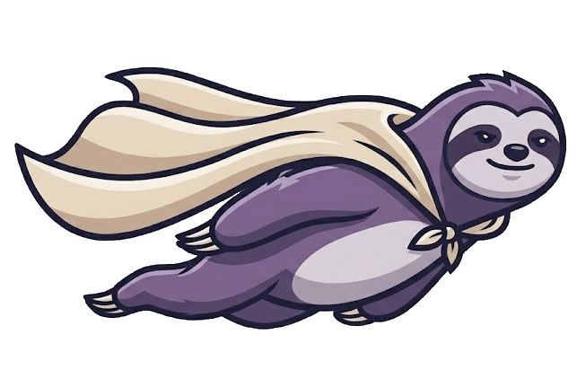 Flying super-sloth mascot